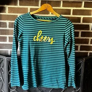 Petites “Cheers” long-sleeve knit shirt